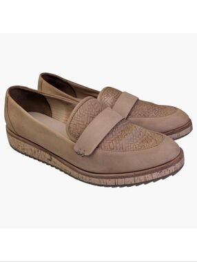 ALDO Tan Loafers Woven Basket Detail With Cork Sole | Slip On | Size 8